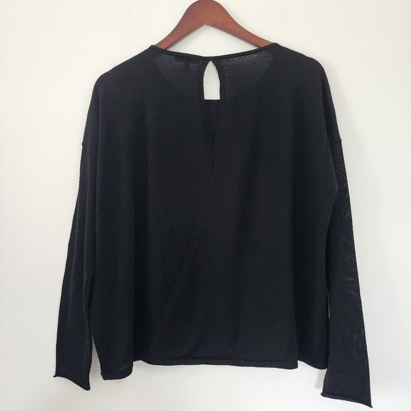 Eileen Fisher Fine Merino Wool Jersey Pullover Keyhole back Size Small - Picture 7 of 11